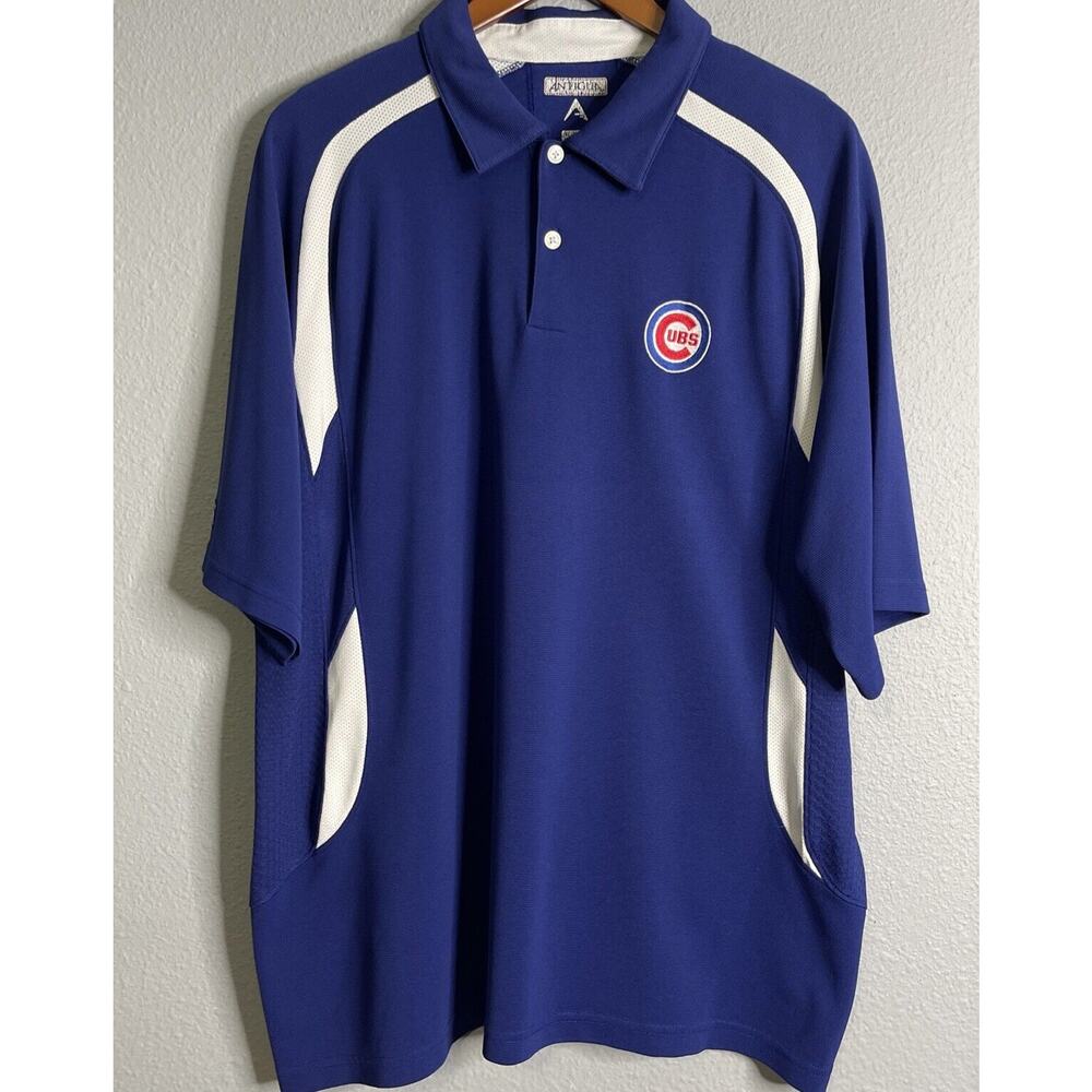 Antigua Chicago Cubs Polo Shirt Adult XL MLB Sweat Wicking Unique Design Angels